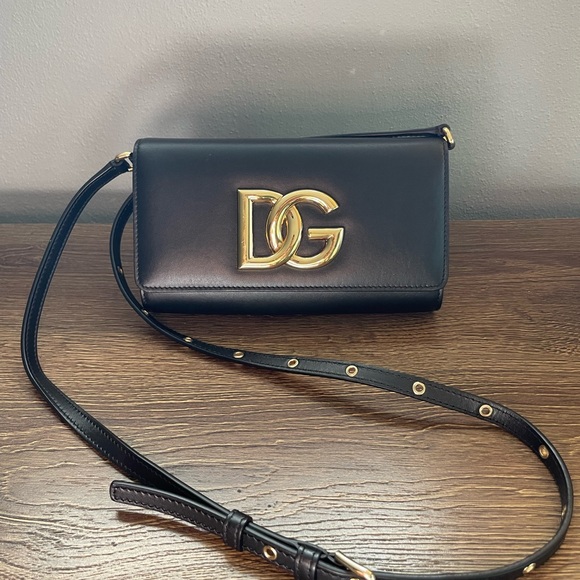 Dolce & Gabbana Black and Gold Crossbody Bag - Picture 1 of 9